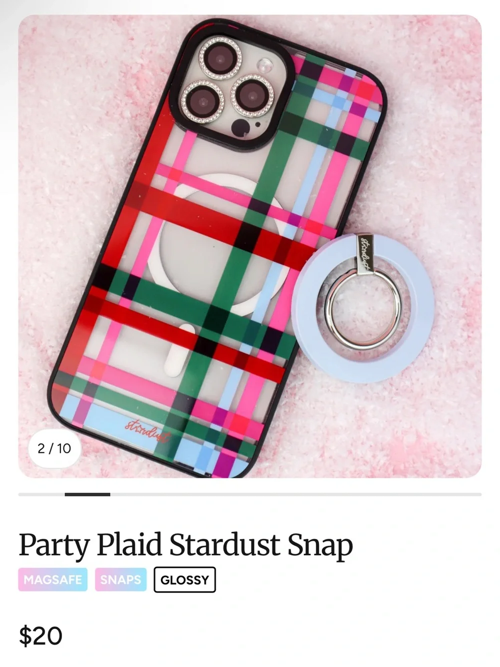 Party Plaid Snap iPhone 16 Pro Max Snap & MagSafe Ring